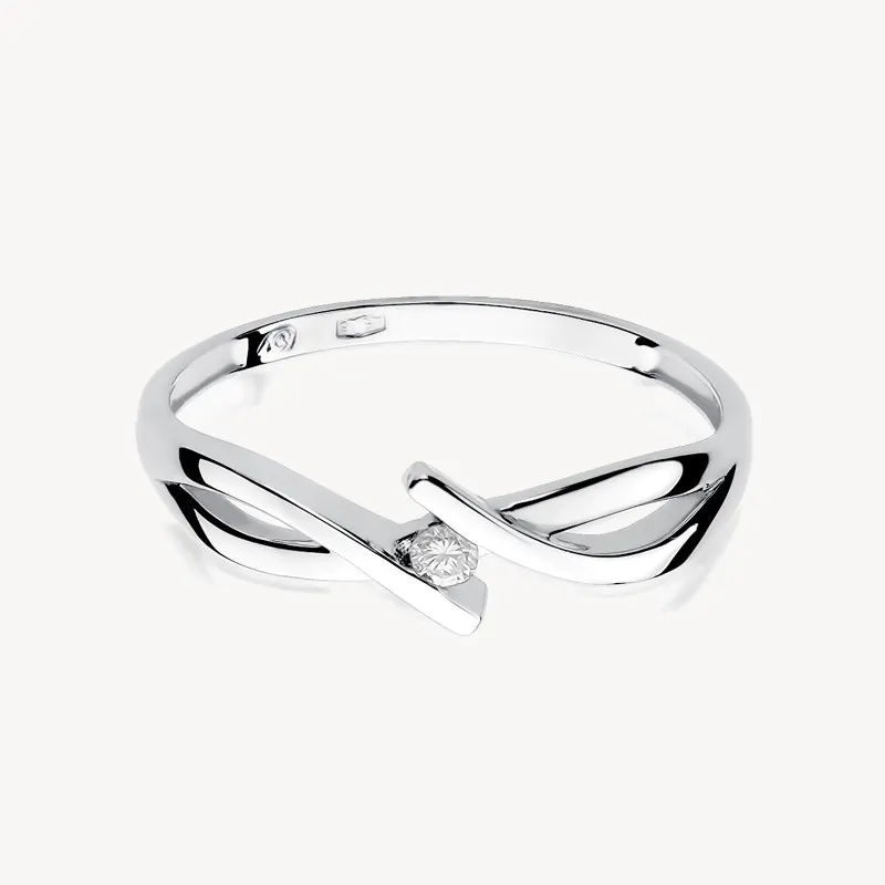 Pierścionek zaręczynowy in love białe złoto diament - obrazek 2