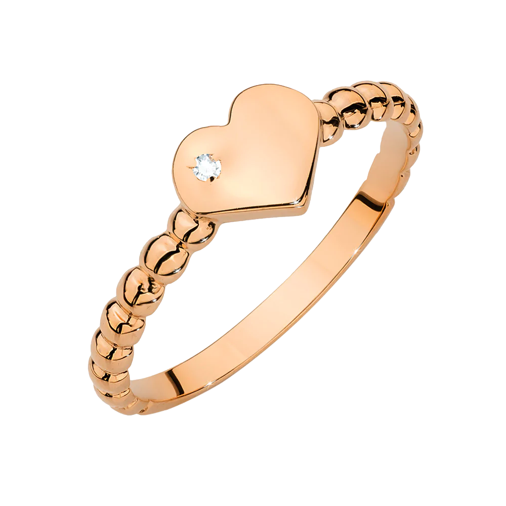 Pierścionek Zaręczynowy Glamour Różowe Złoto Diament - obrazek 1