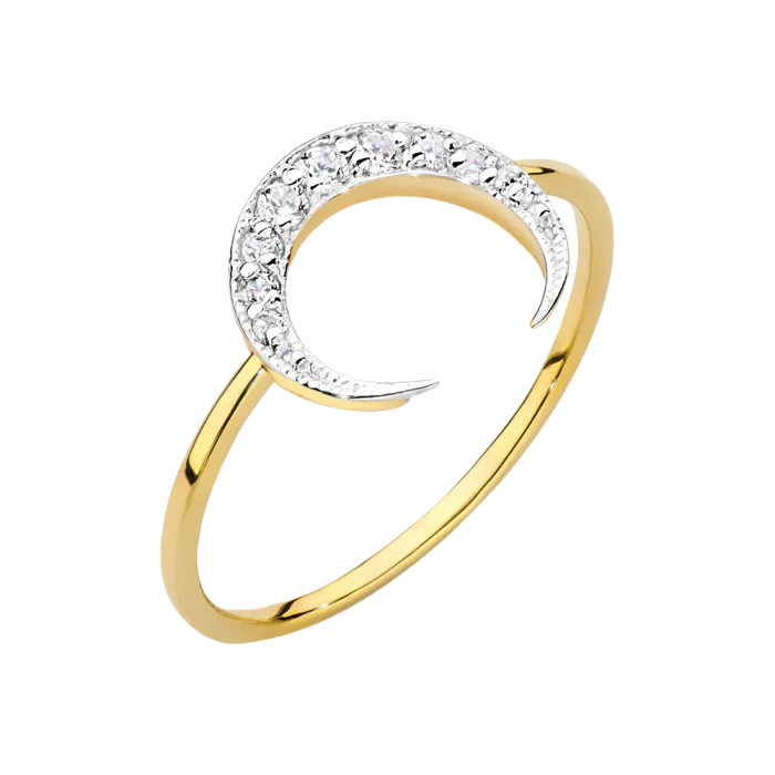 Pierścionek Zaręczynowy Glamour Żółte Złoto Diamenty - obrazek 1