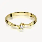 Pierścionek Zaręczynowy In Love Żółte Złoto Diament - obrazek 3