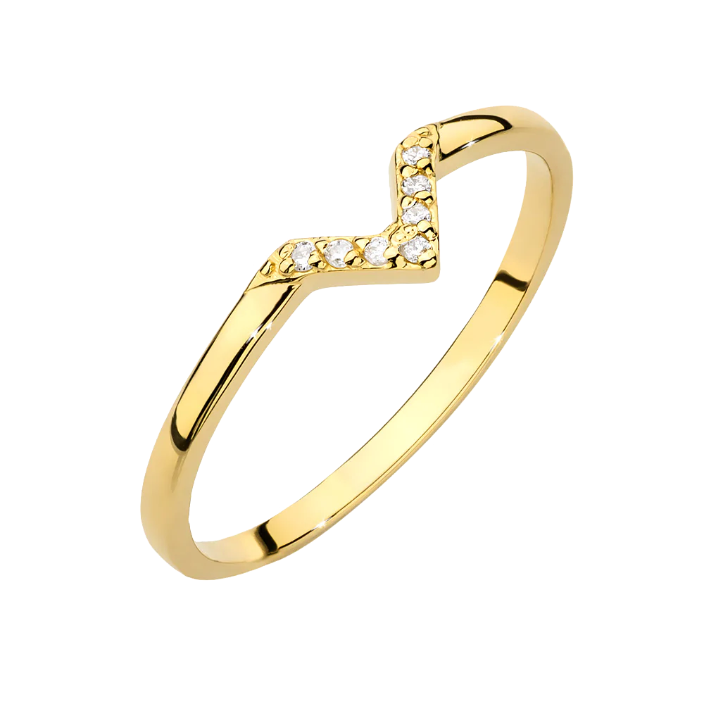 Pierścionek Zaręczynowy In Love Żółte Złoto Diamenty - obrazek 1